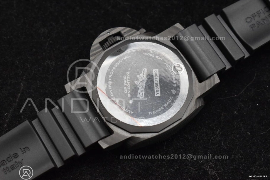 989 Rubber P.900 Best Carbotech Clone 42mm FashionForward Dial Strap Black PAM2231 Edition VSF on 1204